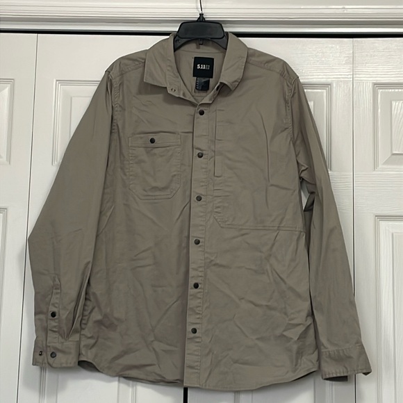 EUC 5.11 Tactical Shirt Mens Large Black Button Snap Long Sleeve Jackson 72548 - Picture 3 of 10